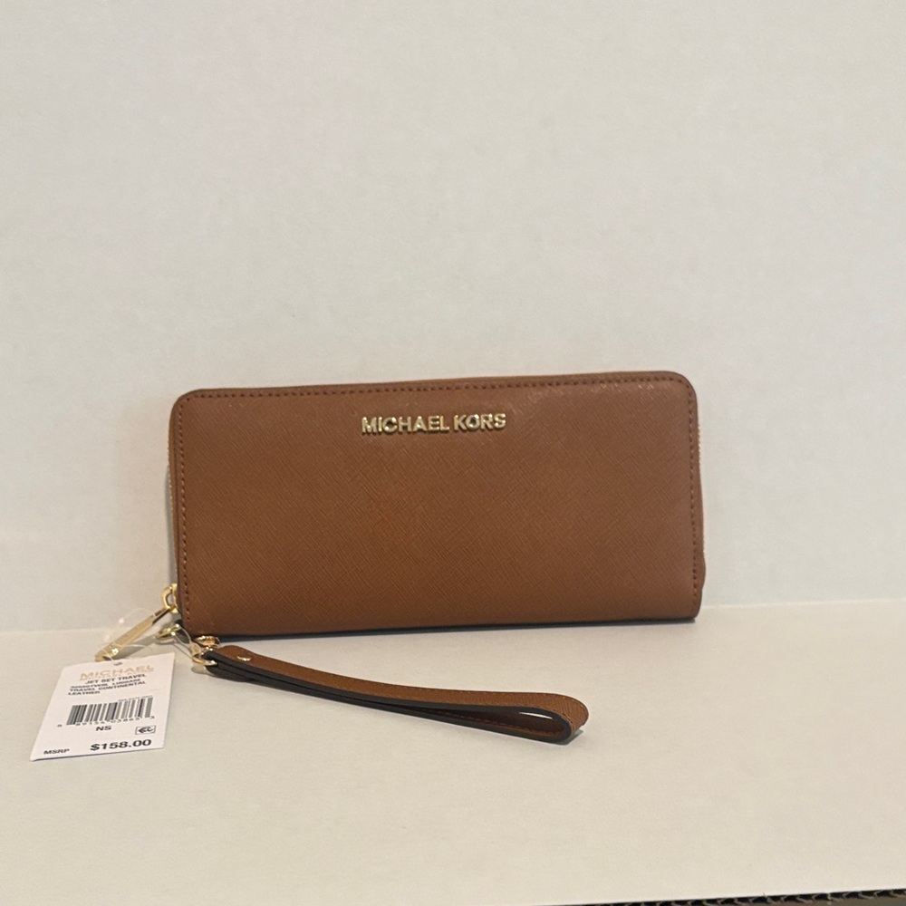 Michael Kors Tan Wristlet Clutch